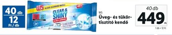 Lidl W5 Üveg- és tükör-tisztító kendő 40 db ajánlat