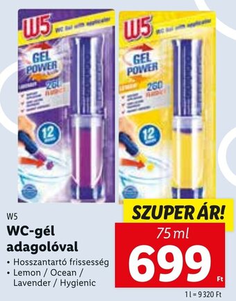 Lidl W5 WC-gél adagolóval 75 ml ajánlat