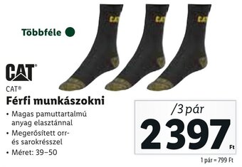Lidl Cat Férfi munkászokni 3 pár ajánlat