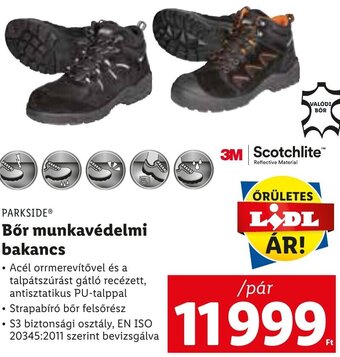 Lidl Parkside Bőr munkavédelmi bakancs 1 pár ajánlat