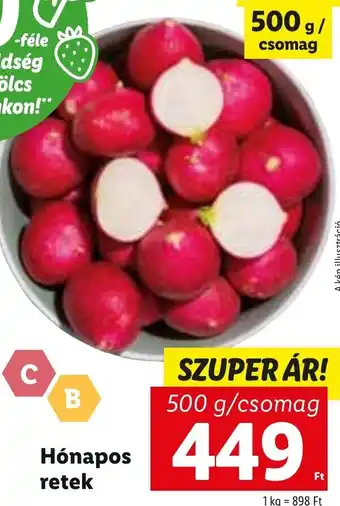 Lidl Hónapos retek 500 g ajánlat