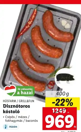 Lidl Húsfarm / Grill&Fun Disznótoros kóstoló 400 g ajánlat