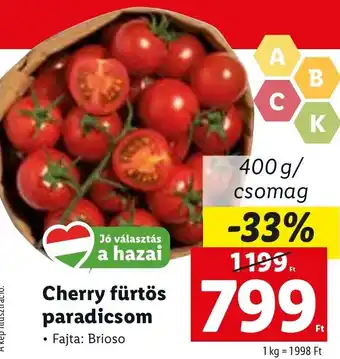 Lidl Cherry fürtös paradicsom 400 g ajánlat