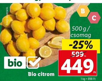 Lidl Bio citrom 500 g ajánlat