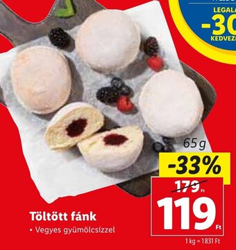 Lidl Töltött fánk 65 g ajánlat