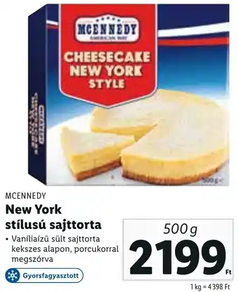 Lidl Mcennedy New York stílusú sajttorta 500 g ajánlat