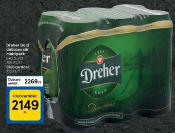 Tesco Dreher Gold dobozos sör multipack 6 x 0,5 l ajánlat