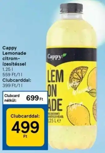 Tesco Cappy Lemonade citrom-ízesítéssel 1,25 l ajánlat