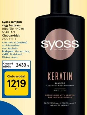 Tesco Syoss sampon vagy balzsam 440 ml ajánlat