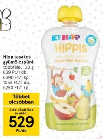 Hipp tasakos gyümölcspüré 100 g