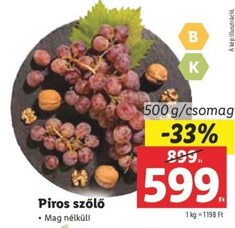 Lidl Piros szőlő 500 g ajánlat