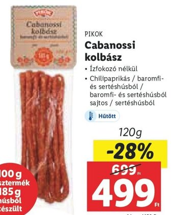 Lidl Pikok Cabanossi kolbász 120 g ajánlat