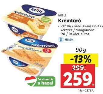Lidl Milli Krémtúró 90 g ajánlat