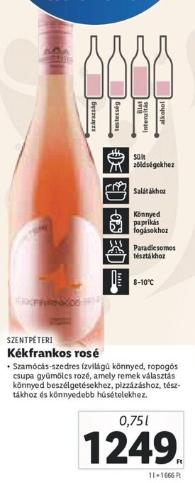 Lidl Szentpéteri Kékfrankos rosé 0,75 l ajánlat