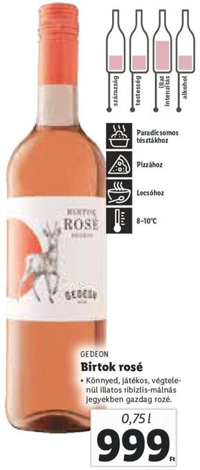 Lidl Gedeon Birtok rosé 0,75 l ajánlat