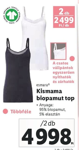 Lidl Esmara Kismama biopamut top 2 db ajánlat