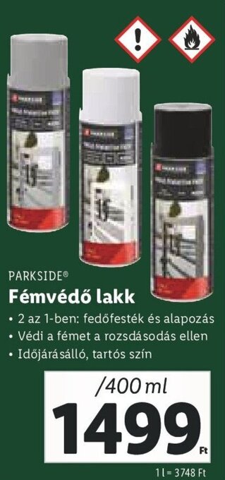 Lidl Parkside Fémvédő lakk 400 ml ajánlat