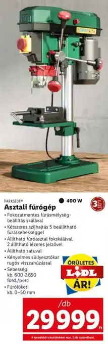 Parkside Asztali fúrógép 1 db