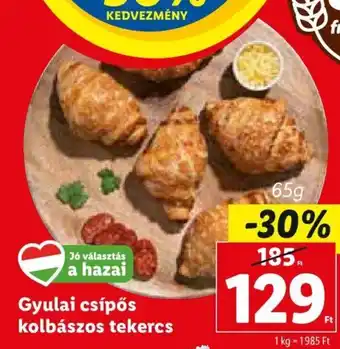Lidl Gyulai csípős kolbászos tekercs 65 g ajánlat