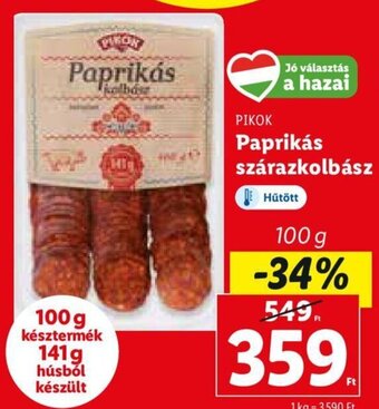 Lidl Pikok Paprikás szárazkolbász 100 g ajánlat