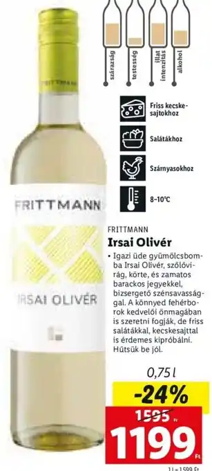 Lidl Frittmann Irsai Olivér 0,75 l ajánlat