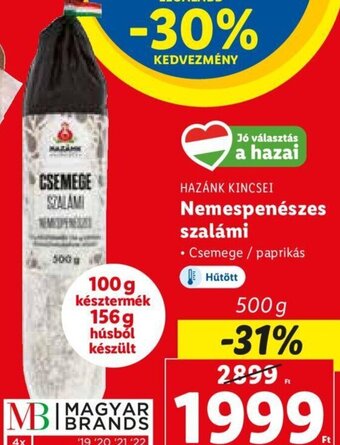 Lidl Hazánk Kincsei Nemespenészes szalámi 500 g ajánlat