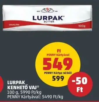 PENNY Lurpak Kenhető vaj 100 g ajánlat