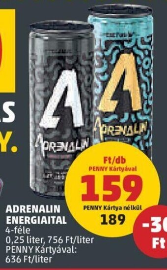 PENNY Adrenalin Energiaital 0,25 l ajánlat