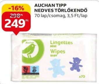 Auchan Auchan Tipp nedves törlőkendő 70 lap ajánlat