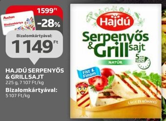 Auchan Hajdú Serpenyős & grillsajt 225 g ajánlat