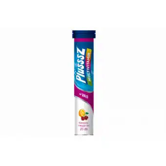 Plusssz multivitamin + vas narancs-meggy ízű étrend-kiegészítő pezsgőtabletta 20 x 4,3 g (86 g)