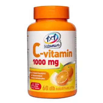 1x1 vitamin c-vitamin 1000 mg narancsízű étrend-kiegészítő rágótabletta 60 x 1800 mg (108 g)