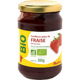 Auchan Auchan kedvenc bio eperlekvár 65% 350 g. franciaország részére az ecocert fr-bio-01 tanúsító szervezet által ellenőrzött. ajánlat