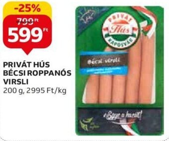 Auchan Privát Hús bécsi roppanós virsli 200 g ajánlat