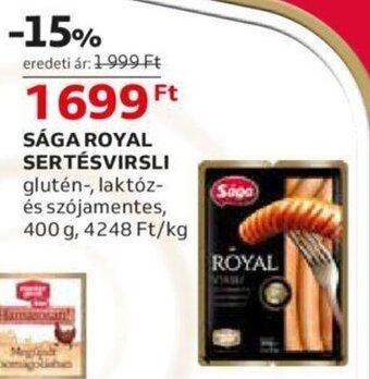 Auchan Sága Royal sertésvirsli 400 g ajánlat