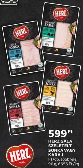 Auchan Herz Gála szeletelt sonka vagy karaj 90 g ajánlat