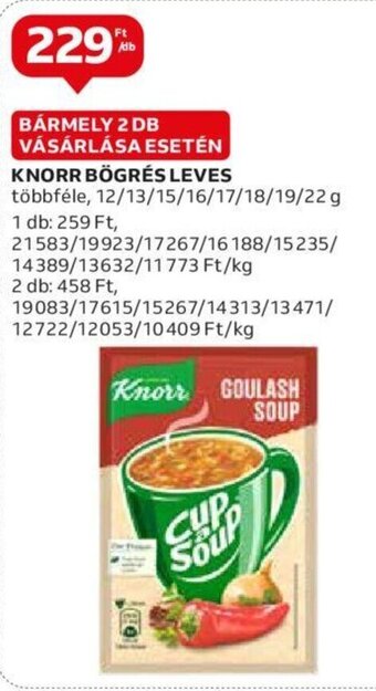 Auchan Knorr Bögrés leves 12 - 22 g ajánlat