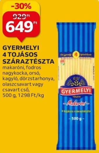 Auchan Gyermelyi 4 tojásos száraztészta 500 g ajánlat