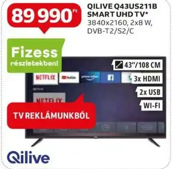 Auchan Qilive Q43us211b smart uhd tv 1 db ajánlat