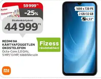 Auchan Xiaomi Redmi 9a kártyafüggetlen okostelefon 1 db ajánlat
