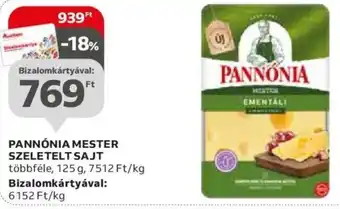 Auchan Pannónia Mester szeletelt sajt 125 g ajánlat