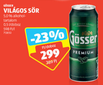ALDI Gösser Világos sör 0,5 l ajánlat