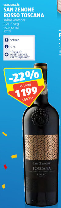 ALDI Olaszország San zenone rosso toscana 0,75 l ajánlat
