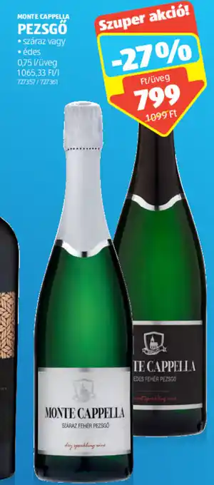 ALDI Monte Cappella Pezsgő 0,75 l ajánlat