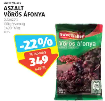 ALDI Sweet Valley Aszalt vörös áfonya 100 g ajánlat