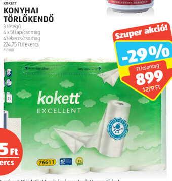 ALDI Kokett Konyhai törlőkendő 4 x 51 lap ajánlat