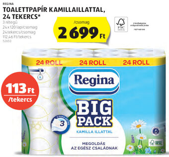 ALDI Regina Toalettpapír kamillaillattal 24 tekercs ajánlat