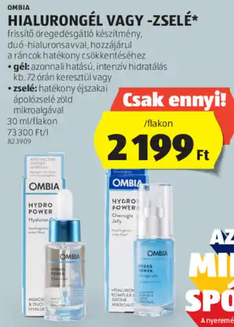 ALDI Ombia Hialurongél vagy -zselé 30 ml ajánlat