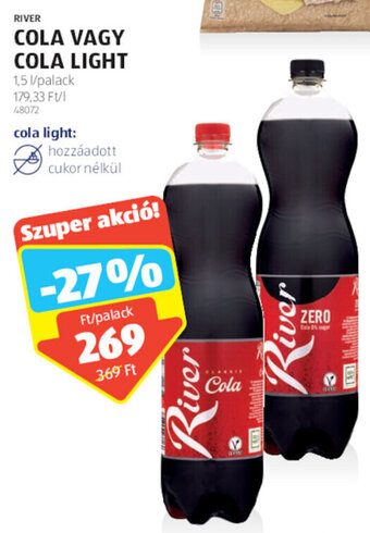 ALDI River Cola vagy cola light 1,5 l ajánlat