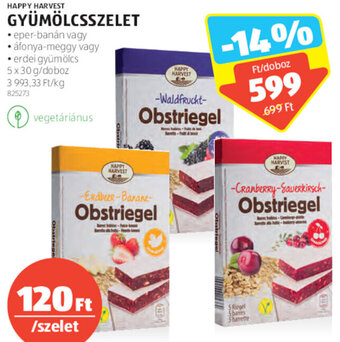 ALDI Happy Harvest Gyümölcsszelet 5 x 30 g ajánlat
